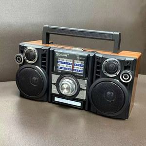 노래방 스피커 레트로 라디오 태양열 충전 AM FM SW 멀티 밴드 블루투스 카드 USB 드라이브 MP3 더블 스테레오