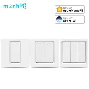 투야 스마트봇스마트 Apple Homekit WiFi 스위치 푸시 버튼 벽 조명 Google 홈 Alexa 용 123 Gang EU 무선