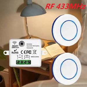 투야 스마트봇RF433Mhz 무선  제어 전등 스위치 10A 릴레이 컨트롤러 LED 램프 AC100-240V에 대 한 미니 라