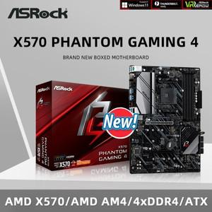 ASRock X570 팬텀 게이밍 4 마더보드, Ryzen 5 5600 R7 5700x 3D, CPU, DDR4 3200MHz, 오리지널 박스 포함,
