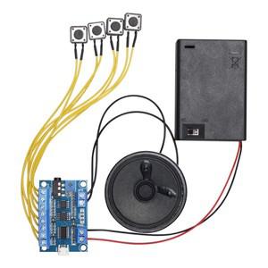 USB 녹음 가능한 음성 모듈 4 버튼 트리거 사운드 MP3 플레이어 사운드보드(버튼 및 스피커 포함)