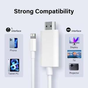 호환 iPhone 14 13 HD 비디오 프로젝터 모니터 용 HDTV 케이블 HDMI 호환 1080P 디지털 AV 어댑터 동기화