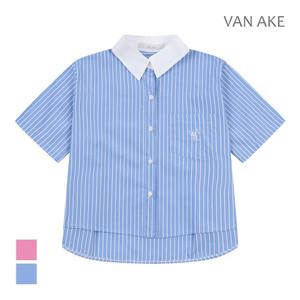 [반에이크] 카라배색 ST패턴 반팔셔츠_VB36BLUP01Z
