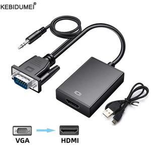 호환 VGA to HDMI 풀 HD 1080P 컨버터 어댑터 케이블  출력 포함 PC 노트북용 HDTV 프로젝터용
