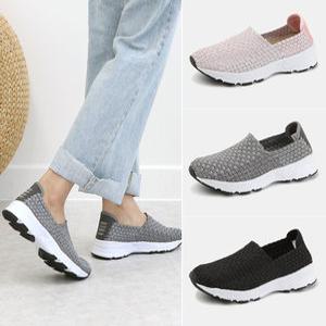 여성 경량 우븐슈즈 아쿠아 메쉬 슬립온 운동화 (3cm) 썸머베이직