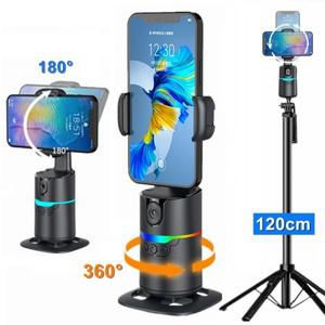 자동 얼굴  전화 거치대 360 ° 회전 카메라 마운트 바디 제스처 제어 삼각대 라이브 브이로그용
