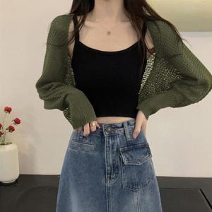 [셀러허브]여성 여름 캐주얼비치  니트가디건  볼레로 가디건 (S31553218)