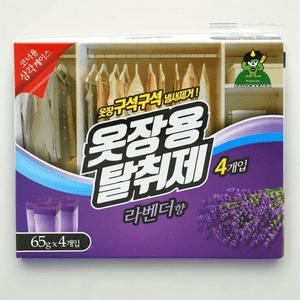 산도깨비 옷장용탈취제 라벤더향 냄새제거 방향제 4입 x 6개