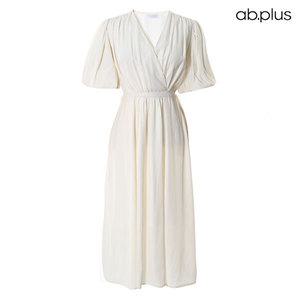 [ab.plus] 페미닌 브이넥 셔링 반팔 원피스 (LSY2MO89A)597567