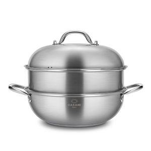 까사니 인덕션겸용 올스텐 돔형 2단 찜냄비 28cm 주방용품 찜판 찜기 스티머 찜스티머 뚜껑 덮개 냄비뚜껑