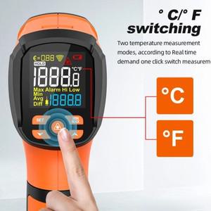 온도센서 표면 비접촉 적외선 온도계 -40  C~1600 K형 프로브 레이저 갖춘 C 측정기 방사율