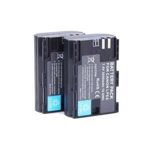 캐논 EOS 5DS Mark II 6D 7D 80D 카메라용 충전식 배터리 2650mAh 7.4V LP-E6 Lp-e6 E6N