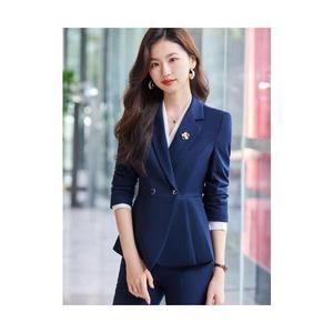 여성 여자코트 코트 봄가을 블루 숏정장 여자세트 KS3