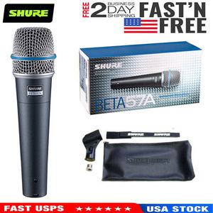 Shure USA 마이크 Beta 57A 슈퍼Cardioid 다이나믹 악기 빠른 배송PING 마이크로폰 스탠드 이어폰 연결 케