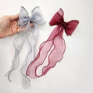 롱 포인트 왕리본 집게핀 쉬폰 얼굴소멸 리본 (3nqIm)
