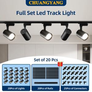 Led 트랙 라이트 레일 스포트라이트 조명 세트 220V 천장 스팟 50W 40W 30W 20W 12W