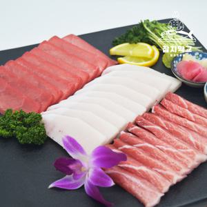 [롯데백화점]참치학교 참치학교 프리미엄 참치회 세트 (참다랑어 대뱃살, 적신(속살), 황새치 뱃살