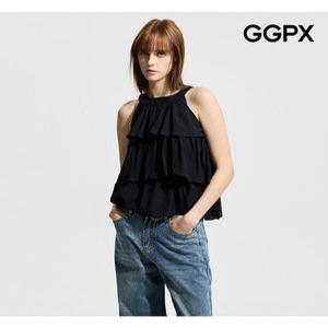[GGPX]홀터넥 캉캉 블라우스 (GP5SH005F)