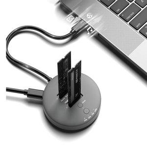 외장형 USB C타입 Gen2 to 듀얼 Nvme M.2 SSD 도킹스테이션 클론 복제 백업 리더기 하드독 컴퓨터 컨버터