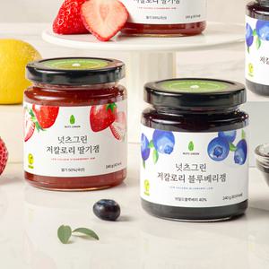 [2병 SET] 넛츠그린 저칼로리 과일잼 240g 딸기, 블루베리 (교차구매 가능)
