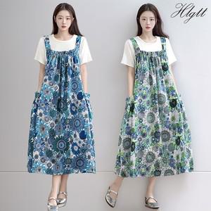 55 88까지)해바라기민소매원피스2종 블루+그린)