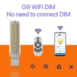 G9 LED 리모컨 앱 스마트 디밍 컬러 온도 전구 깜박임 없음  밝은 옥수수 조명 7W 18W 220V 240V