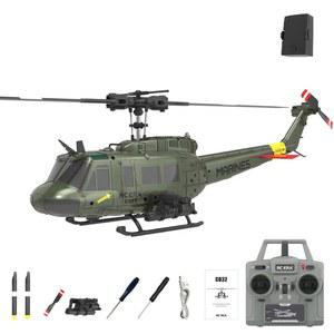 성인용 퍼닌디 RC 헬리콥터 자이로 안정화 기능이 있는 ERA C032 UH-1 휴이 6CH 군용 성인 애호가용 헬리콥터 (그린/1 배터리)