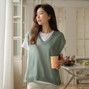 에딘 썸머 옆트임 니트조끼