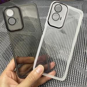 Motorola G34 케이스의 경우 Moto G34 5G 소프트 실리콘 쉘 카메라 용 고급 가죽 컴포트 폰 커버 충격 방지