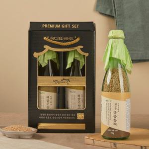 뚱딴지마을 자연그대로선물세트 1호호 (들기름300ml + 볶음참깨150g)