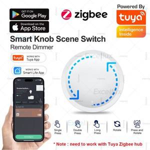 투야 스마트봇Tuya ZigBee 스마트 노브 스위치 DIY 무선 장면 버튼 회전식 조광기 가전 자동화 연결 리모콘
