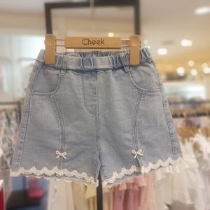 [대구백화점][치크]레이스가 예쁜 숏데님(CKTH25480)