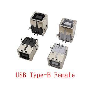 USB 2 0 B 타입 암 소켓 4 핀 직각 커넥터 D형 프린터 인터페이스 DIY 수리 포트