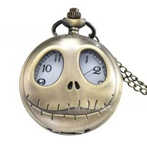 악몽 전에 크리스마스 빈티지 회중 시계 애니메이션 그림 샐리 잭 Skellington 펜던트 레트로 청동 선물