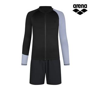 [아레나공식] 파라다이즈 레저 래쉬가드 세트 A3BM1PC03BLK