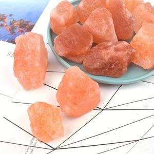 2-5cm 천연 히말라야 오렌지 핑크 소금 거친 원시 돌 크리스탈 덩어리 순수 암석 Khewra 광산 장식 램프 DI