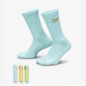 양말 NQK HF0851-902 에브리데이 플러스 쿠션 크루 삭스(3켤레)