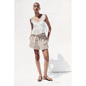 [정품] 자라 반바지 쇼츠 짧은바지 ZARA 펀칭 자수 버뮤다 팬츠624774