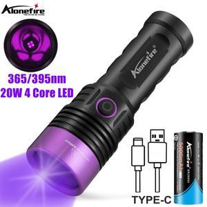 Alonefire SV53 20W 365nm 고출력 UV 손전등 자외선 블랙 라이트 감지기 돈 애완 동물 소변 건조 얼룩 침대