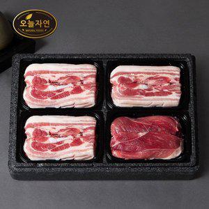 [오늘자연][냉장][오늘자연] 한돈 스페셜 구이세트 3호(1.6kg)/삼겹살 3팩+앞다리살 1팩/팩당 400g 총1.6kg