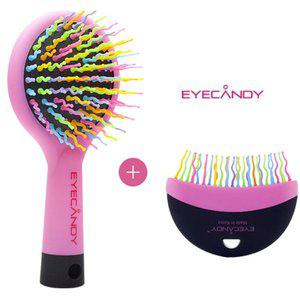 [iCandy]아이캔디 레인보우 헤어브러쉬 머리빗 세트 (미디엄+반달 구성) 드라이빗 두피마사지