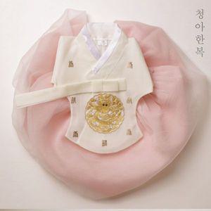 [보리보리/청아한복]용수금박 아이당의 핑크 지지미 치마