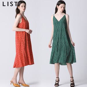 [리스트(LIST)] 러플헴 패턴 슬리브리스 원피스 (택가격: 178000원)