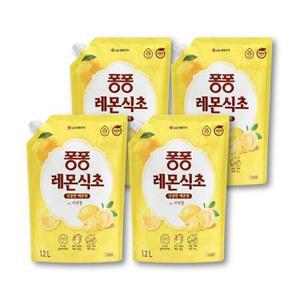 LG생활건강 퐁퐁 레몬식초 주방세제 리필 1.2L 4개