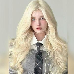 금발 헤어 머리 가발 코스프레 통가발 긴머리 자연스러운 공연 연극 촬영