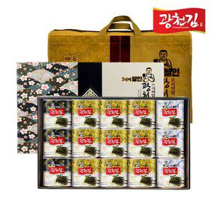 달인 광천김 선물세트 1호 (재래김캔 30g*9+파래김캔 30g*3+돌김캔 30g*3)