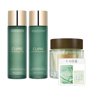 김정문알로에 큐어 안티에이징 기획(수딩 토너, 130ml, 1개 + 수딩 에멀젼 130ml, 1개 + 안티에이징크림S, 1개) + 증정(피토 그린 앰플 마스크팩, 1매+안티에이징 크림, 2ml, 2개)