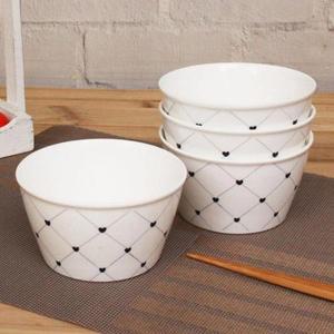 [XB9K32L8]체크패턴 밥공기 4p 공기 대접 밥그릇 국그릇