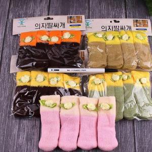 [RG4O680T]플라워 긴 의자 발싸개 4P 커버 캡 양말 식탁