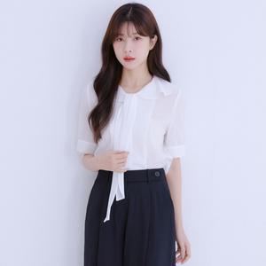[롯데백화점]로엠 러플카라 반팔 타이 블라우스 (3colors)_RMBLE25R22